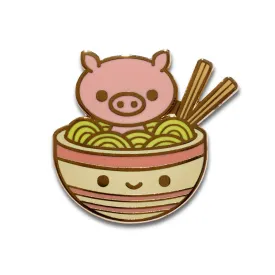 100% Soft - "Pig Chan’s Ramen Soak" Enamel Pin