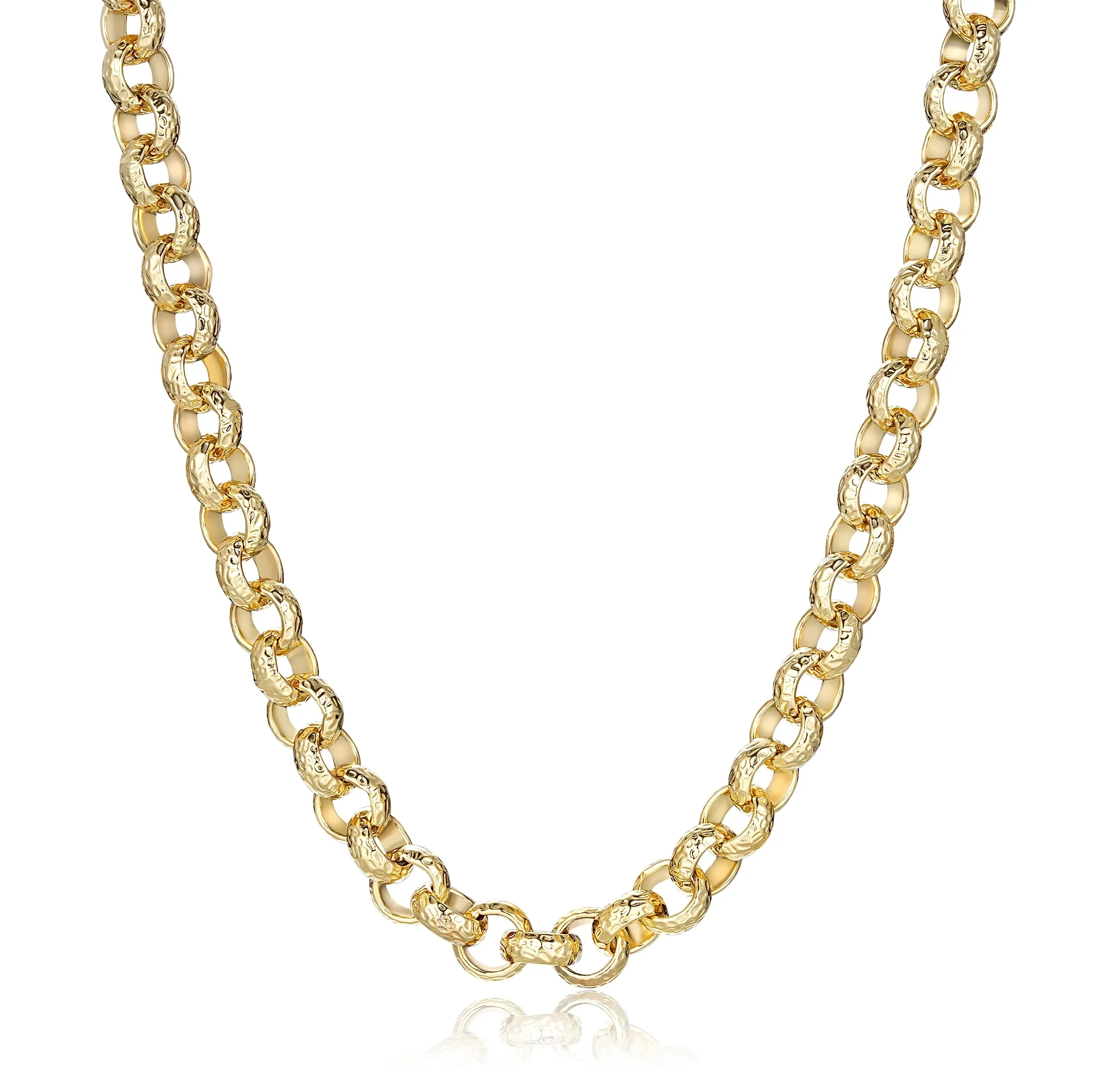 12mm Gold Filled Diamond Cut Pattern Belcher Chain 20/24 Inch