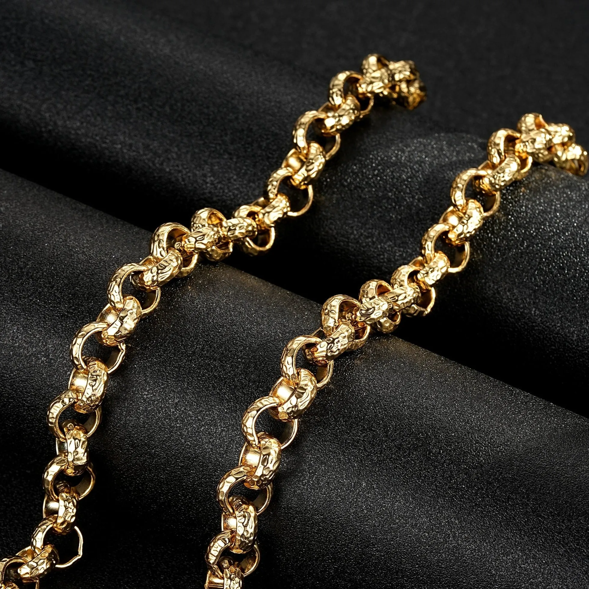 12mm Gold Filled Diamond Cut Pattern Belcher Chain 20/24 Inch