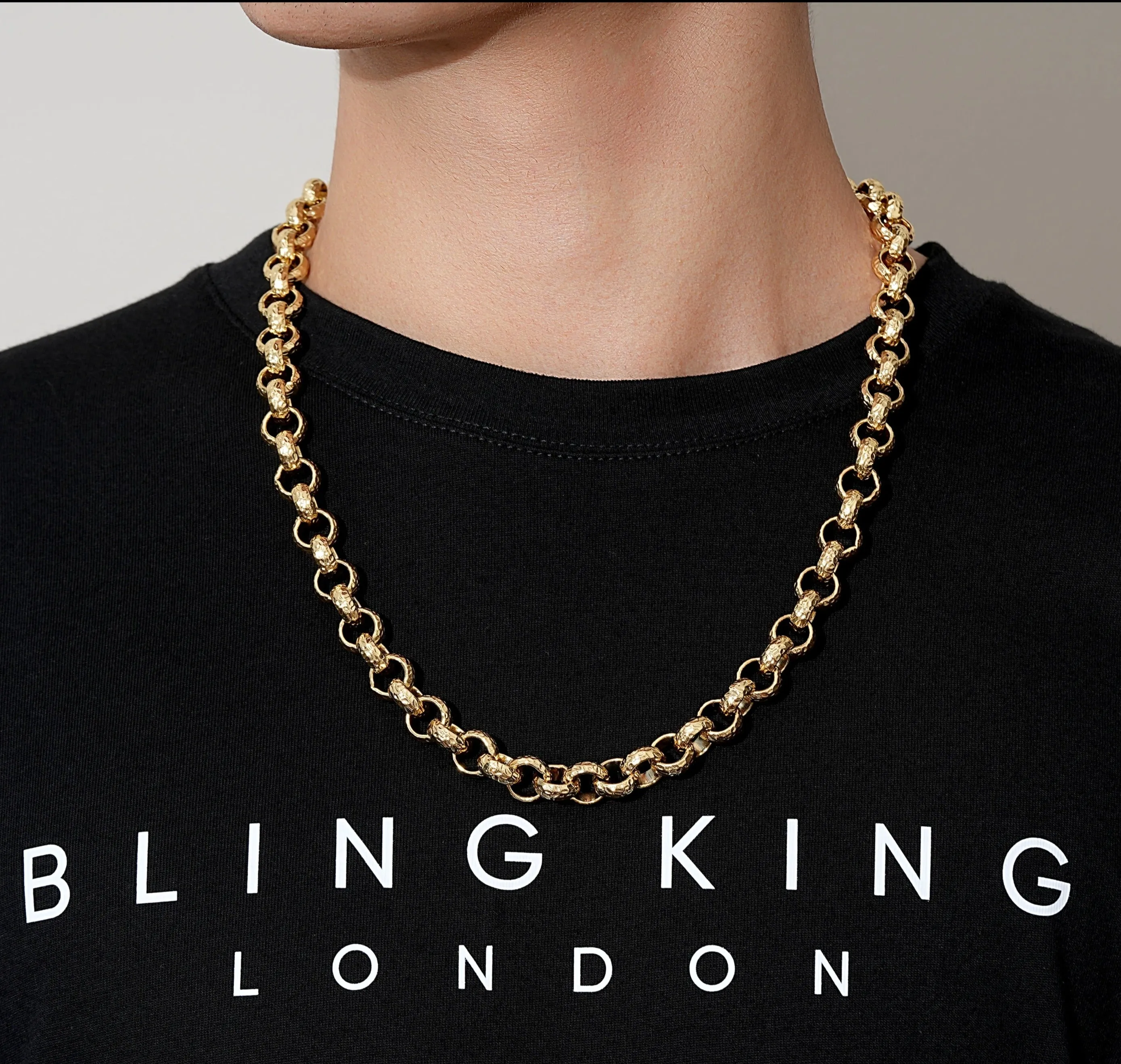 12mm Gold Filled Diamond Cut Pattern Belcher Chain 20/24 Inch