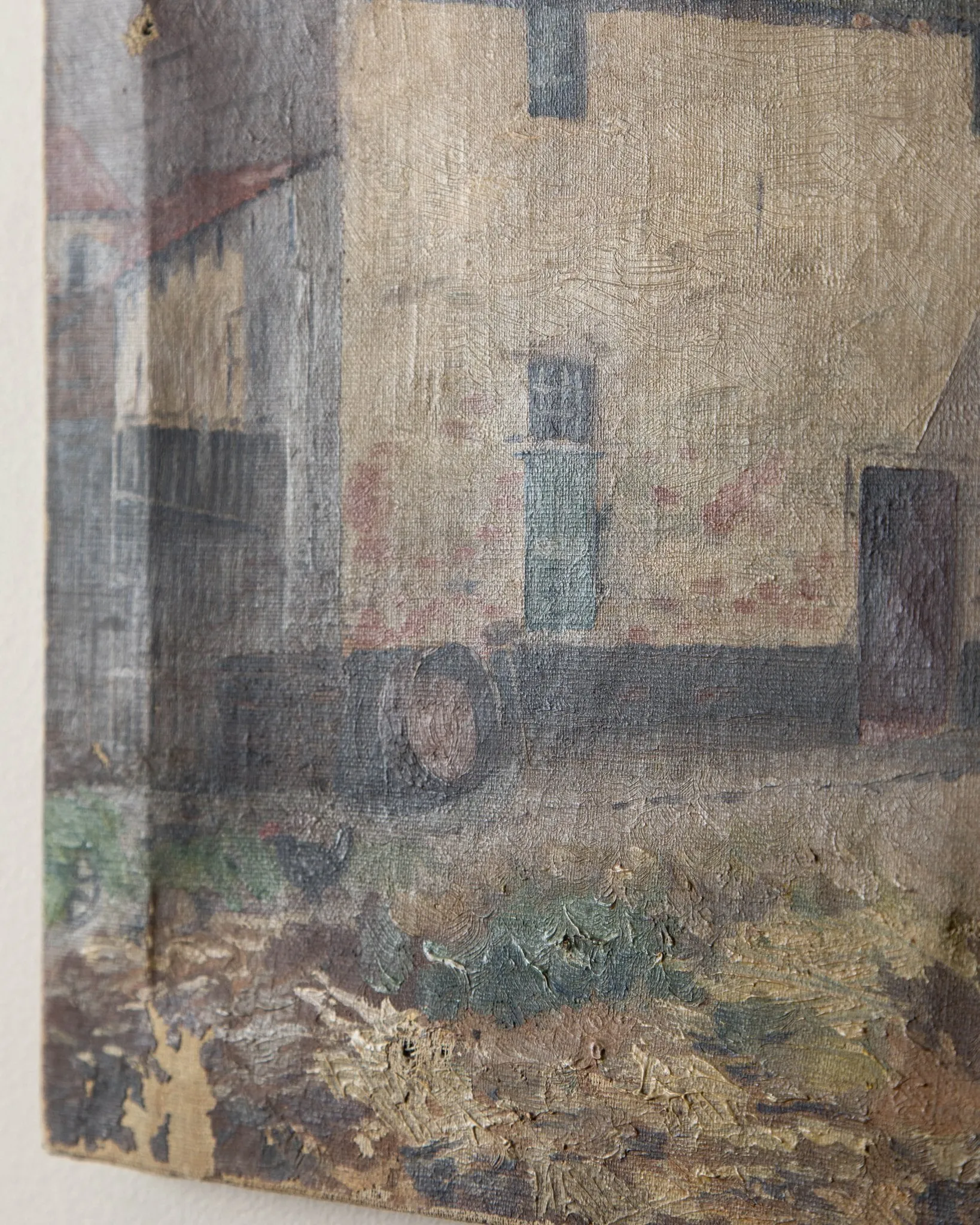 1903 French Farmhouse Scenery Oil Painting