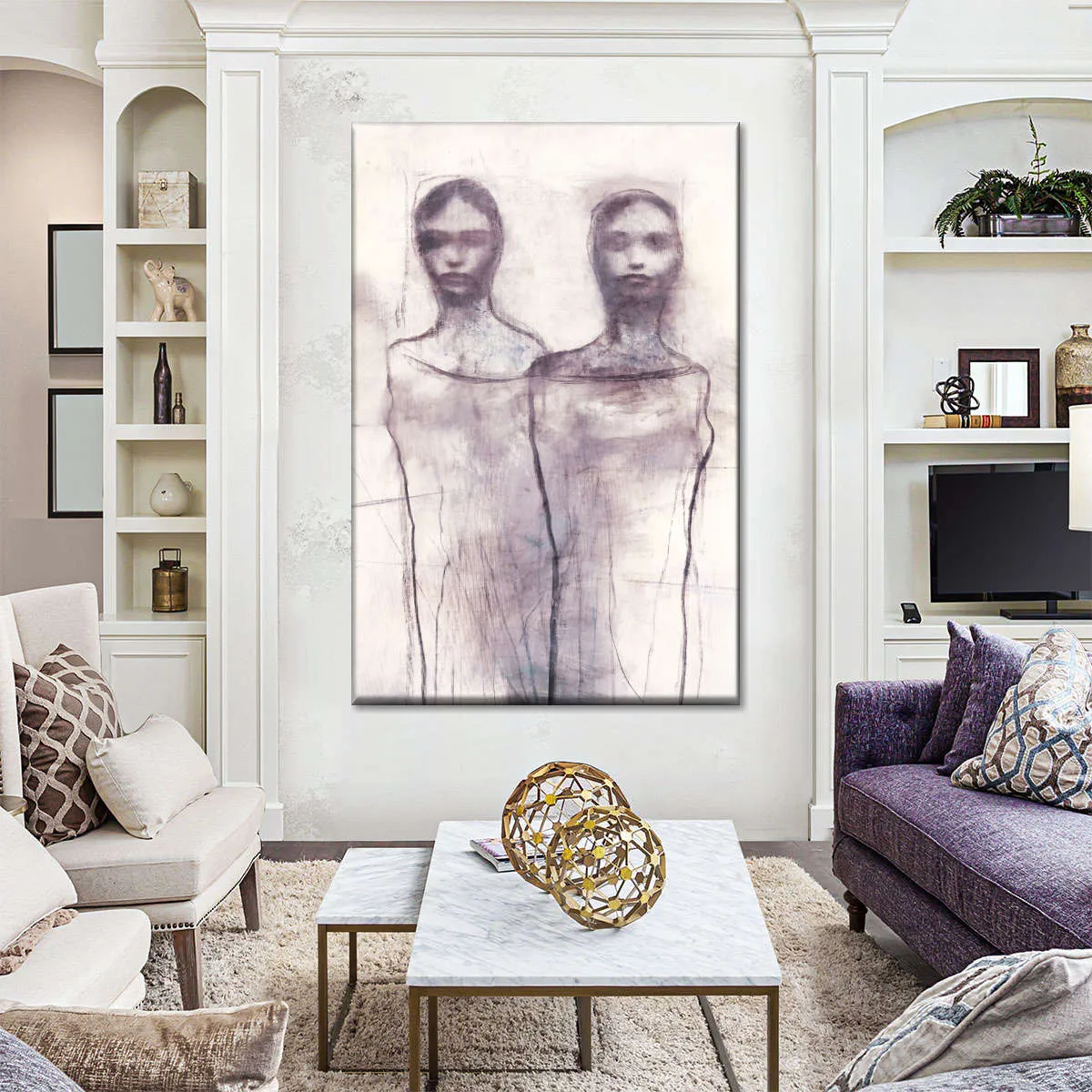 2 Figures Study I Wall Art