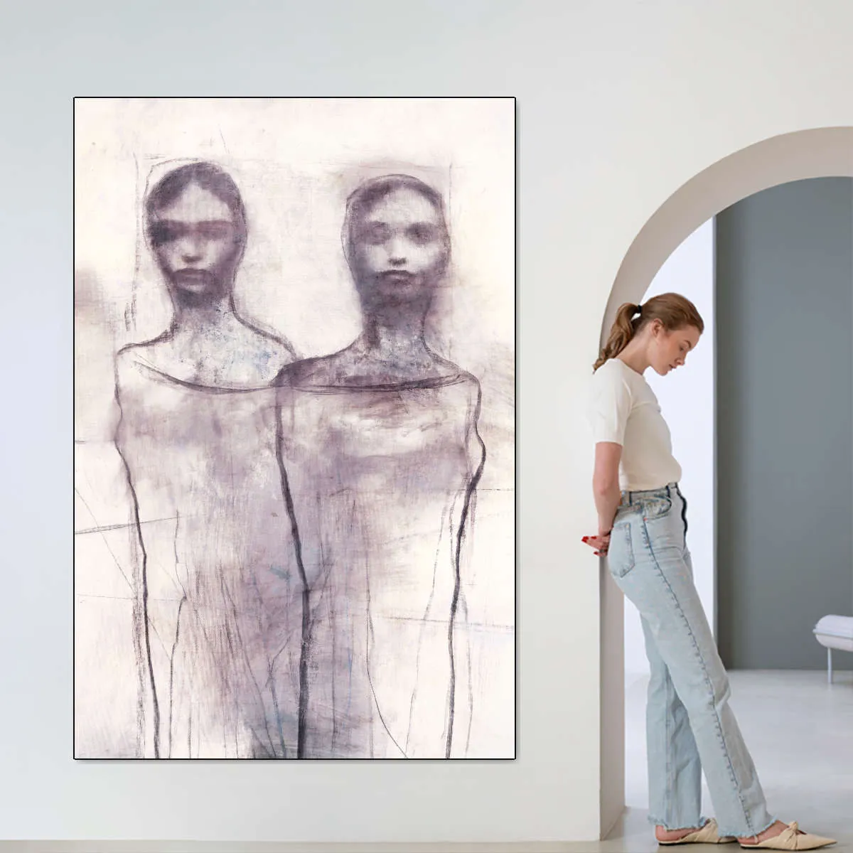 2 Figures Study I Wall Art