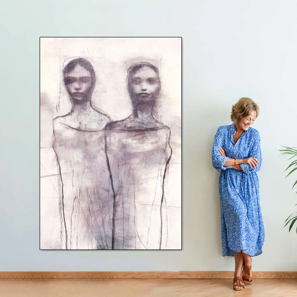 2 Figures Study I Wall Art