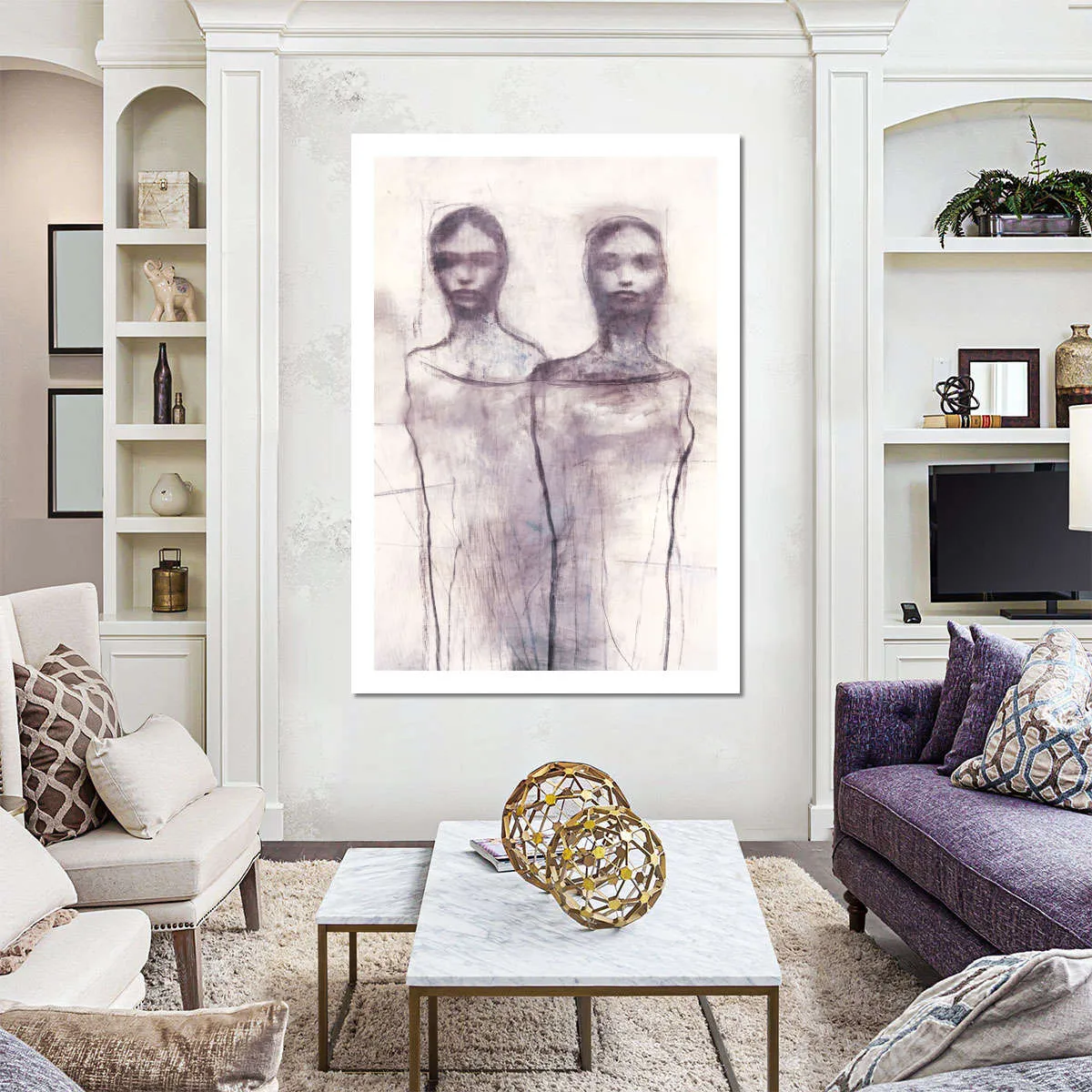 2 Figures Study I Wall Art