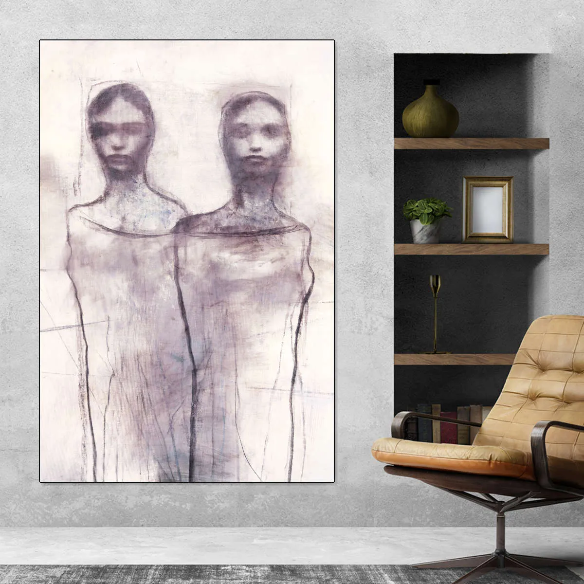 2 Figures Study I Wall Art
