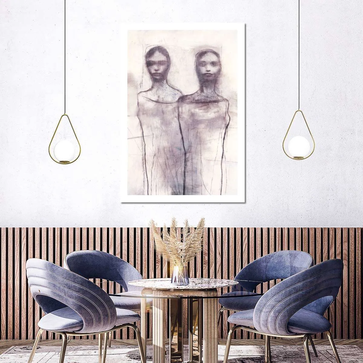 2 Figures Study I Wall Art