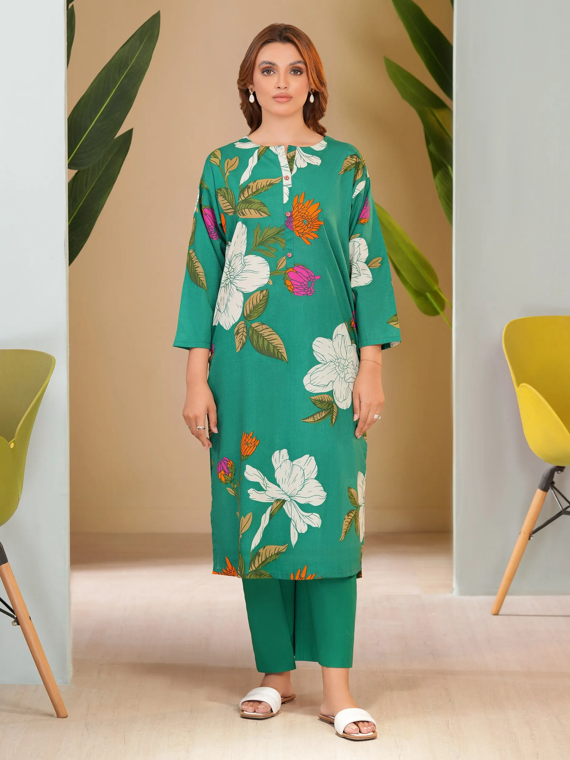 2 Piece Cambric Suit-Printed (Unstitched)
