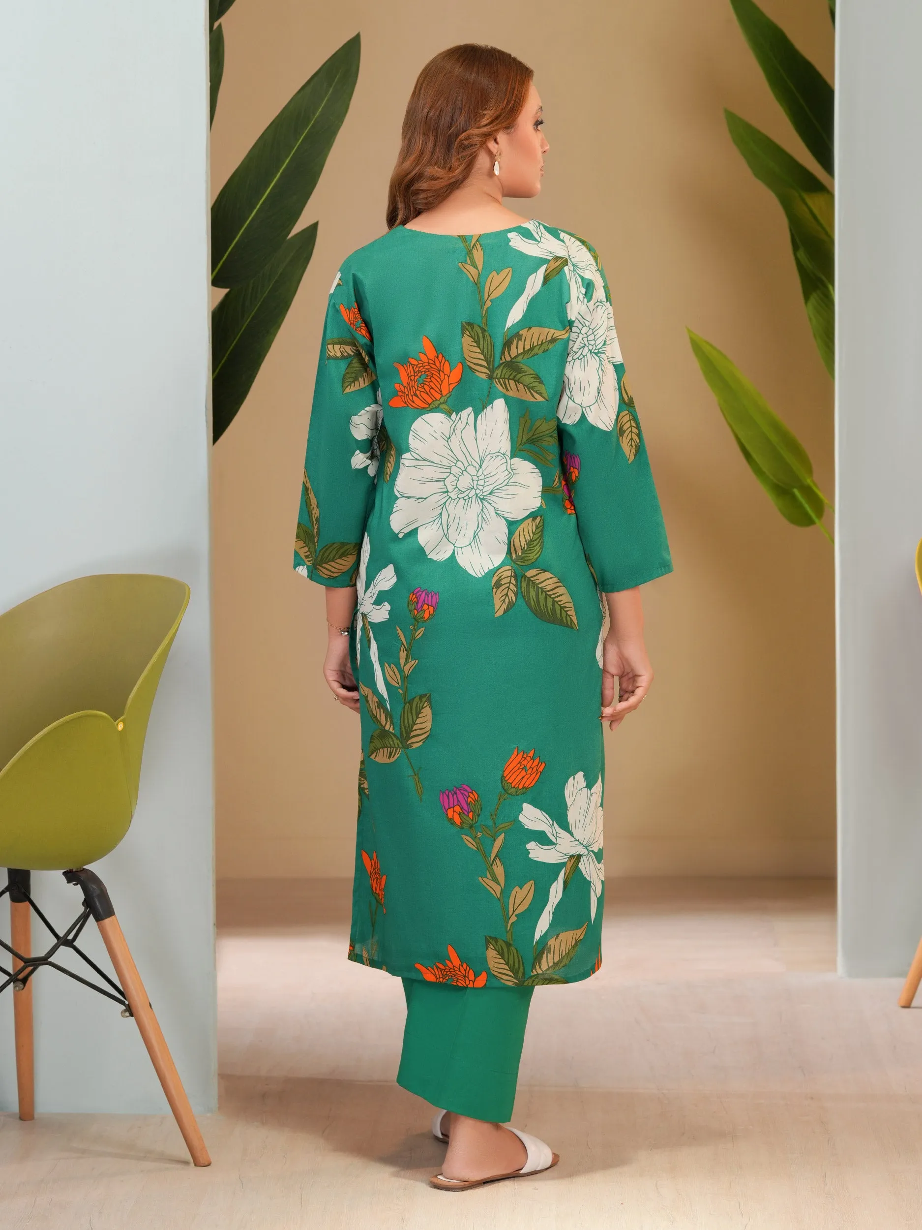2 Piece Cambric Suit-Printed (Unstitched)