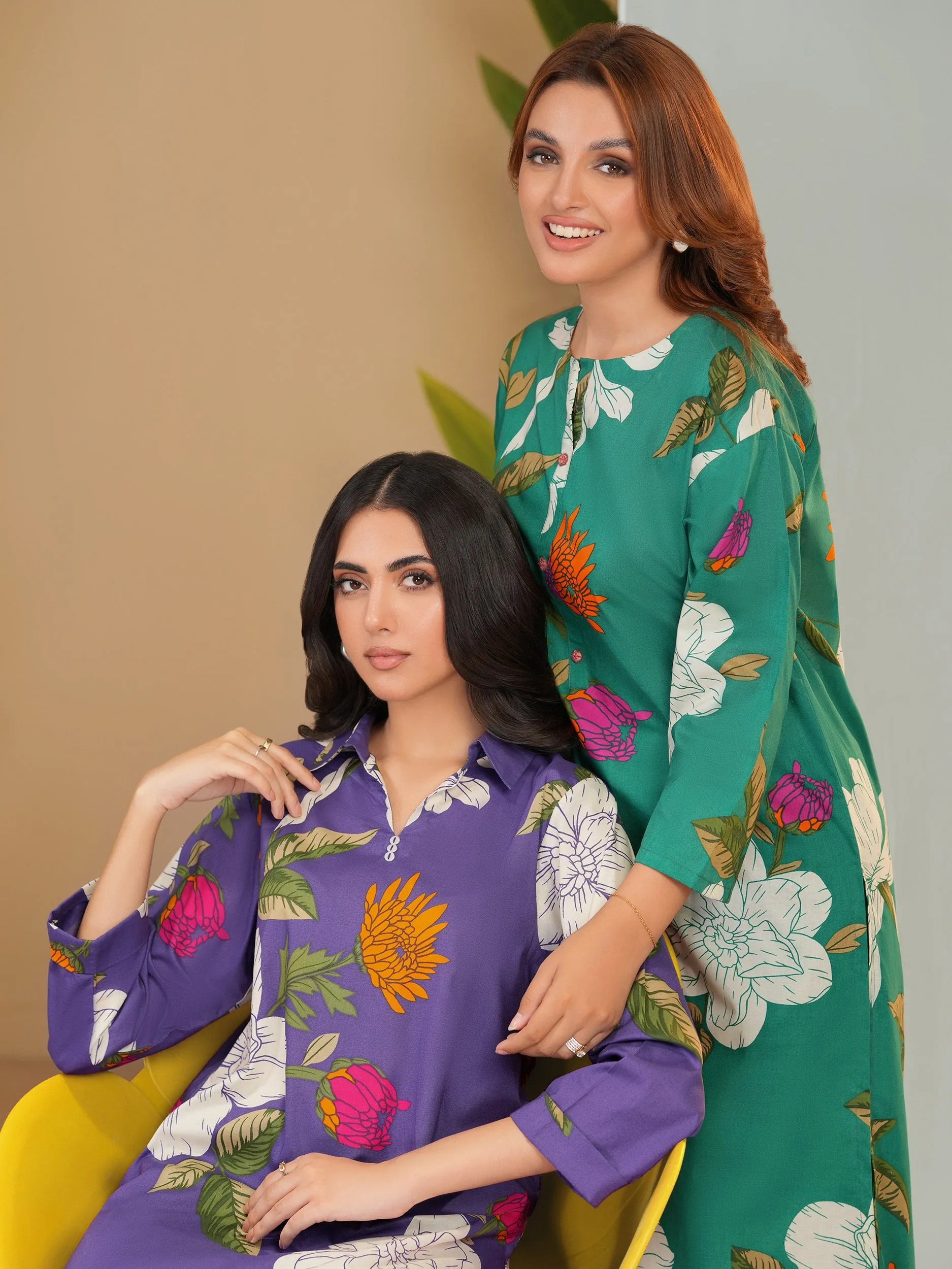 2 Piece Cambric Suit-Printed (Unstitched)