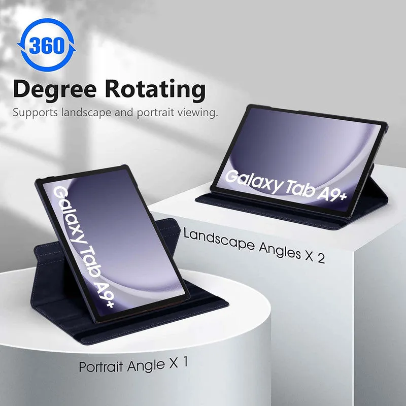 360 Degree Rotating PU Leather Tablet Flip Cover For Samsung Tab A9 Plus 11"