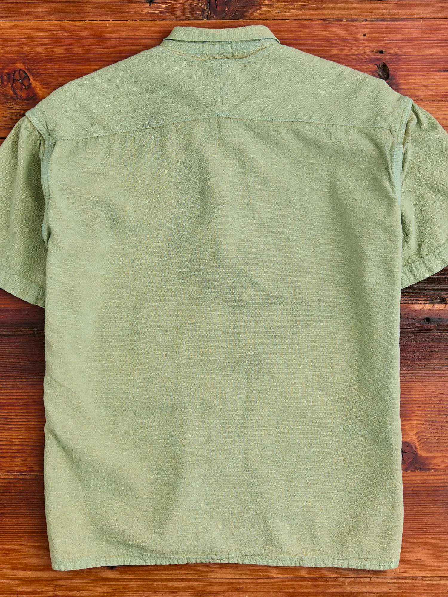 479 Short Sleeve Square Tail Yoke Shirt in Khaki