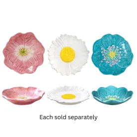 6" Flower Snack Plate in Pink, White, or Blue