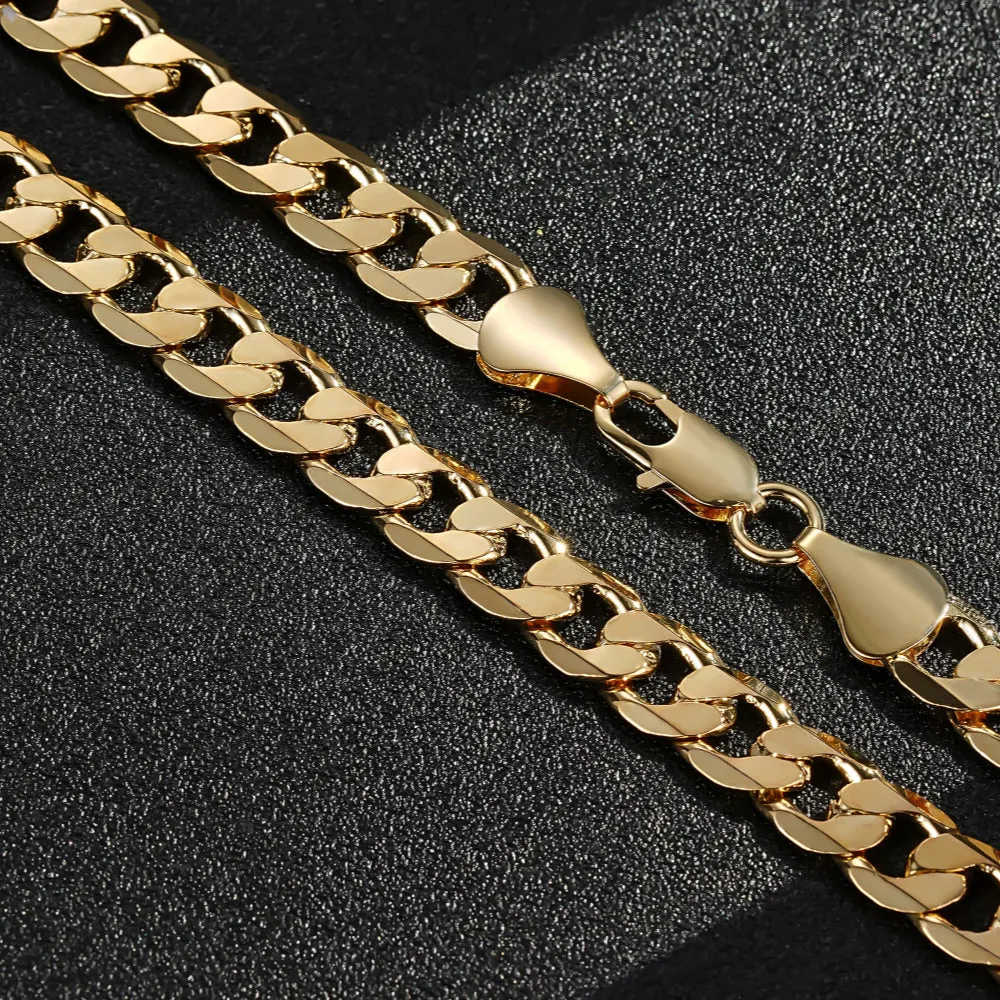 9mm Gold Filled Bonded Cuban Curb Chain 20/24 Inches