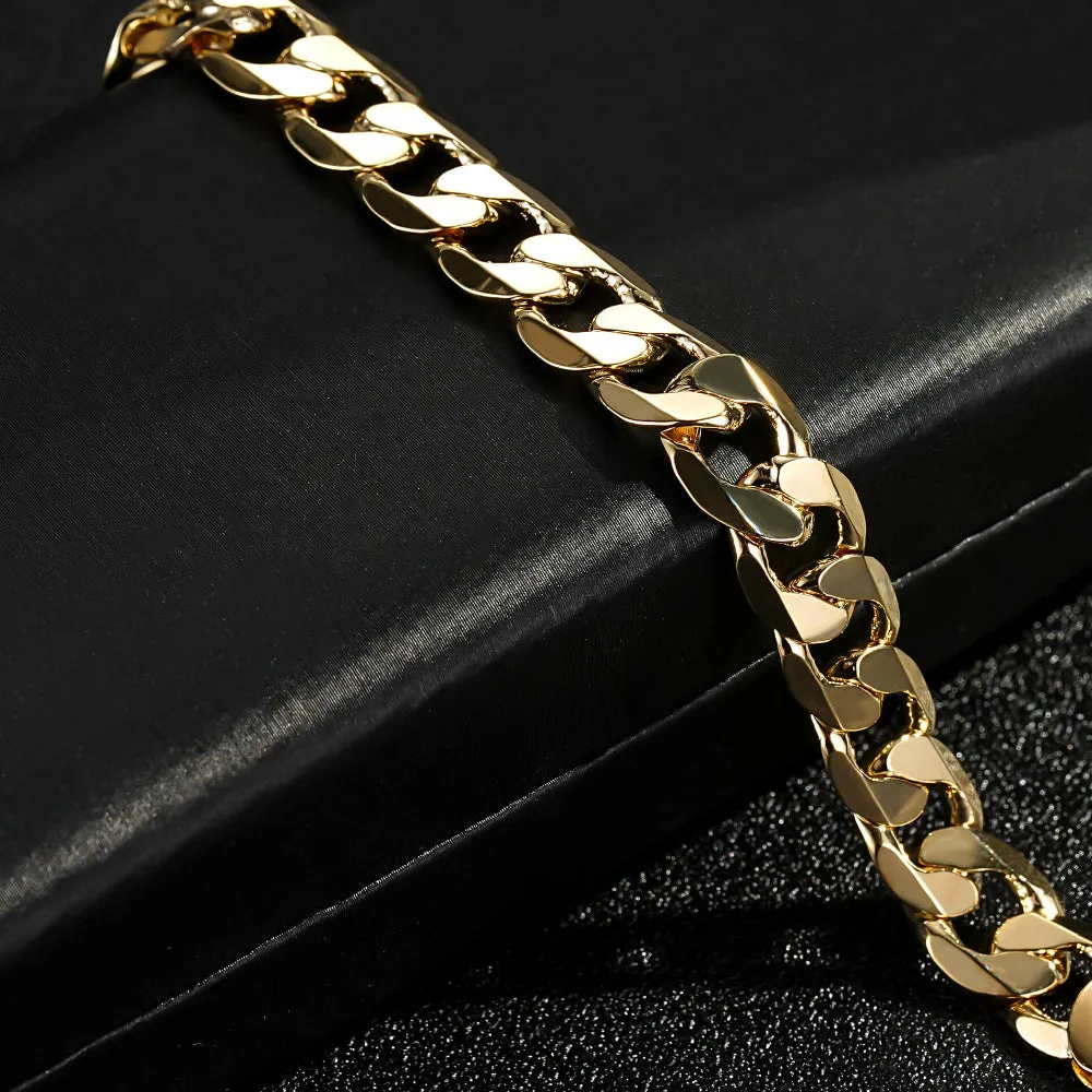 9mm Gold Filled Bonded Cuban Curb Chain 20/24 Inches