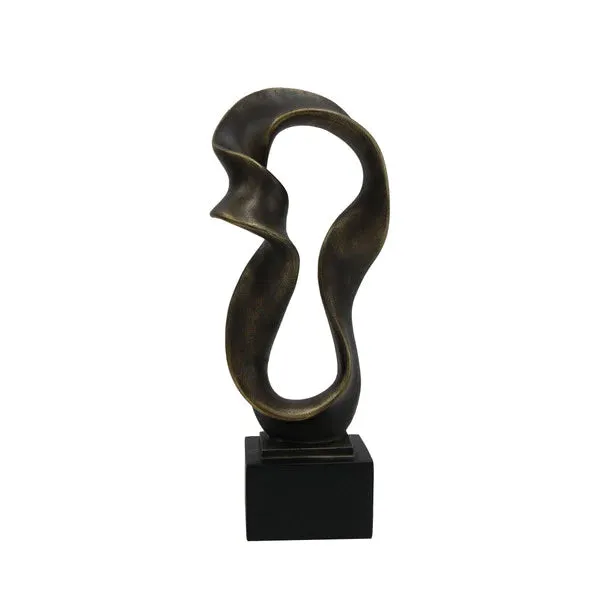 Abstract Small/Large Decor - Dark Brown Finish