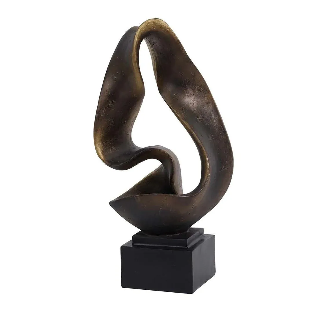 Abstract Small/Large Decor - Dark Brown Finish