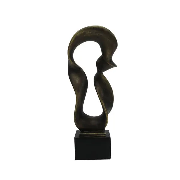 Abstract Small/Large Decor - Dark Brown Finish