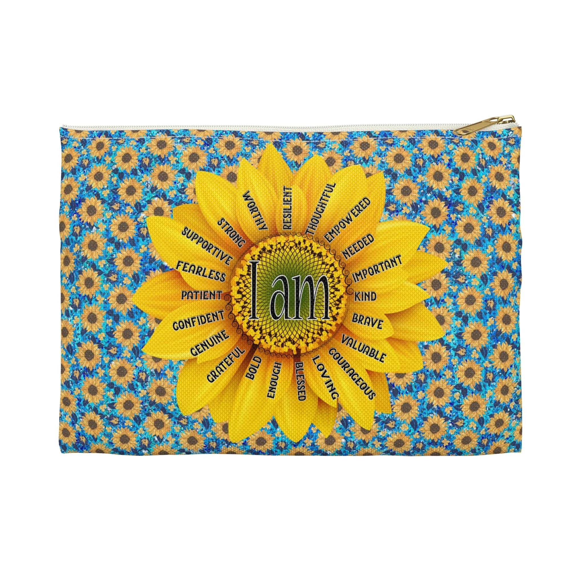 Affirmation Sunflower Accessory Pouch