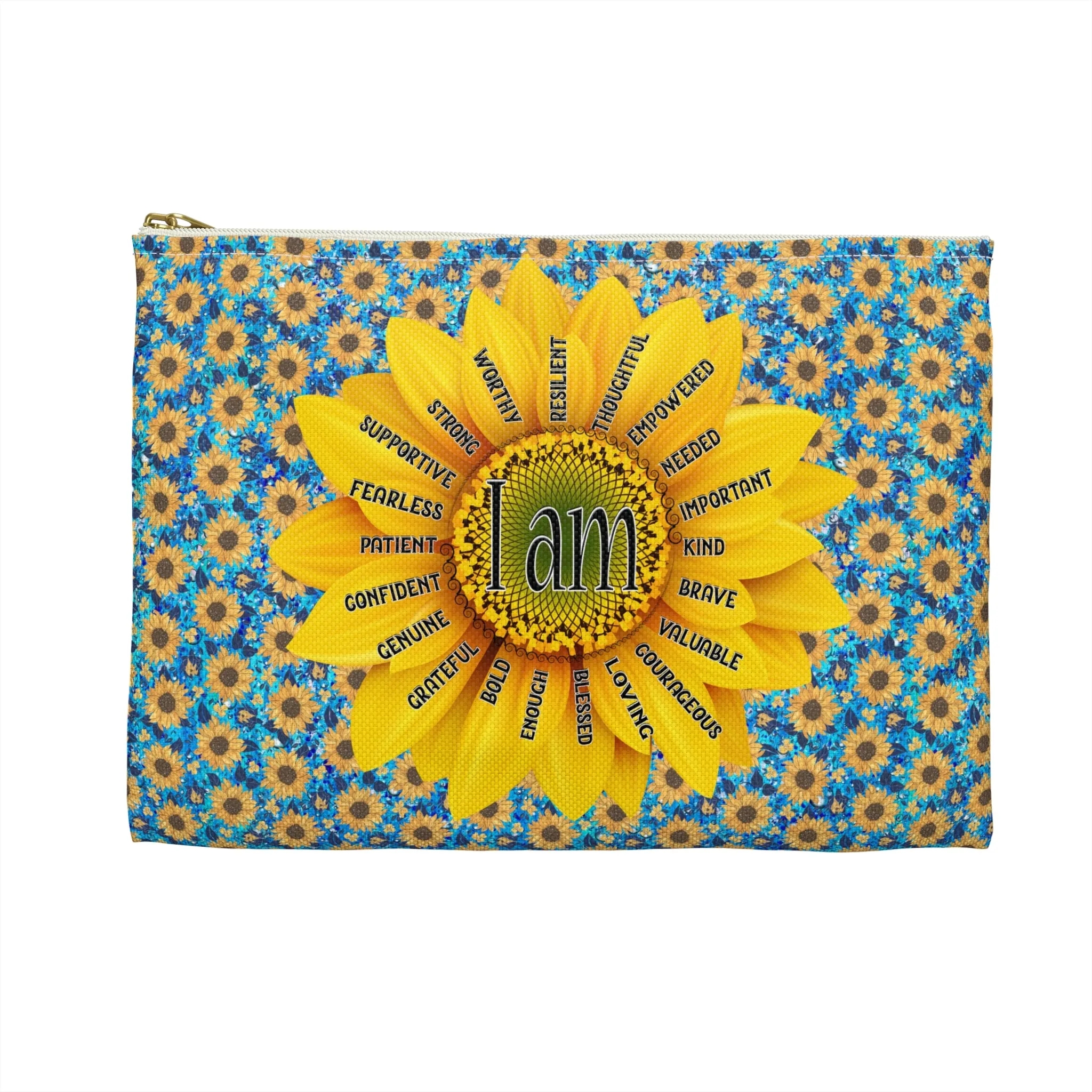 Affirmation Sunflower Accessory Pouch