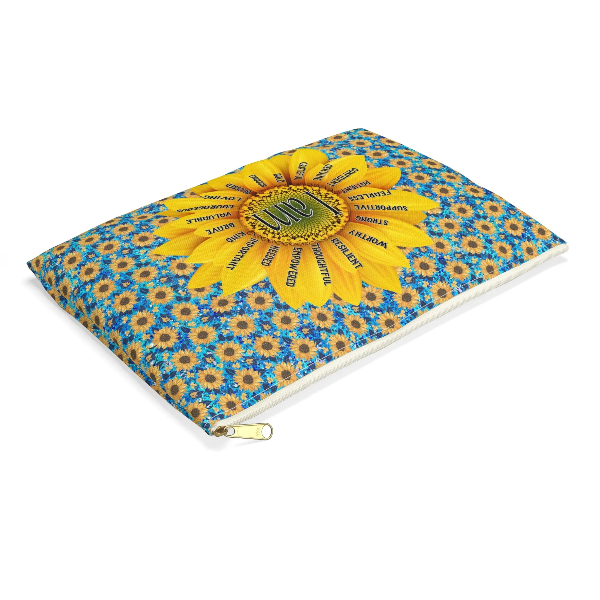 Affirmation Sunflower Accessory Pouch