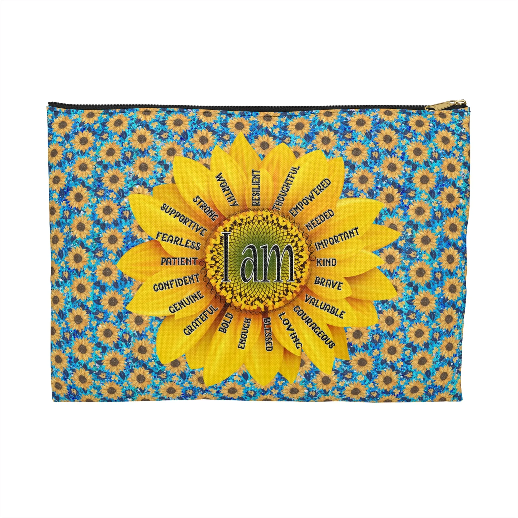 Affirmation Sunflower Accessory Pouch