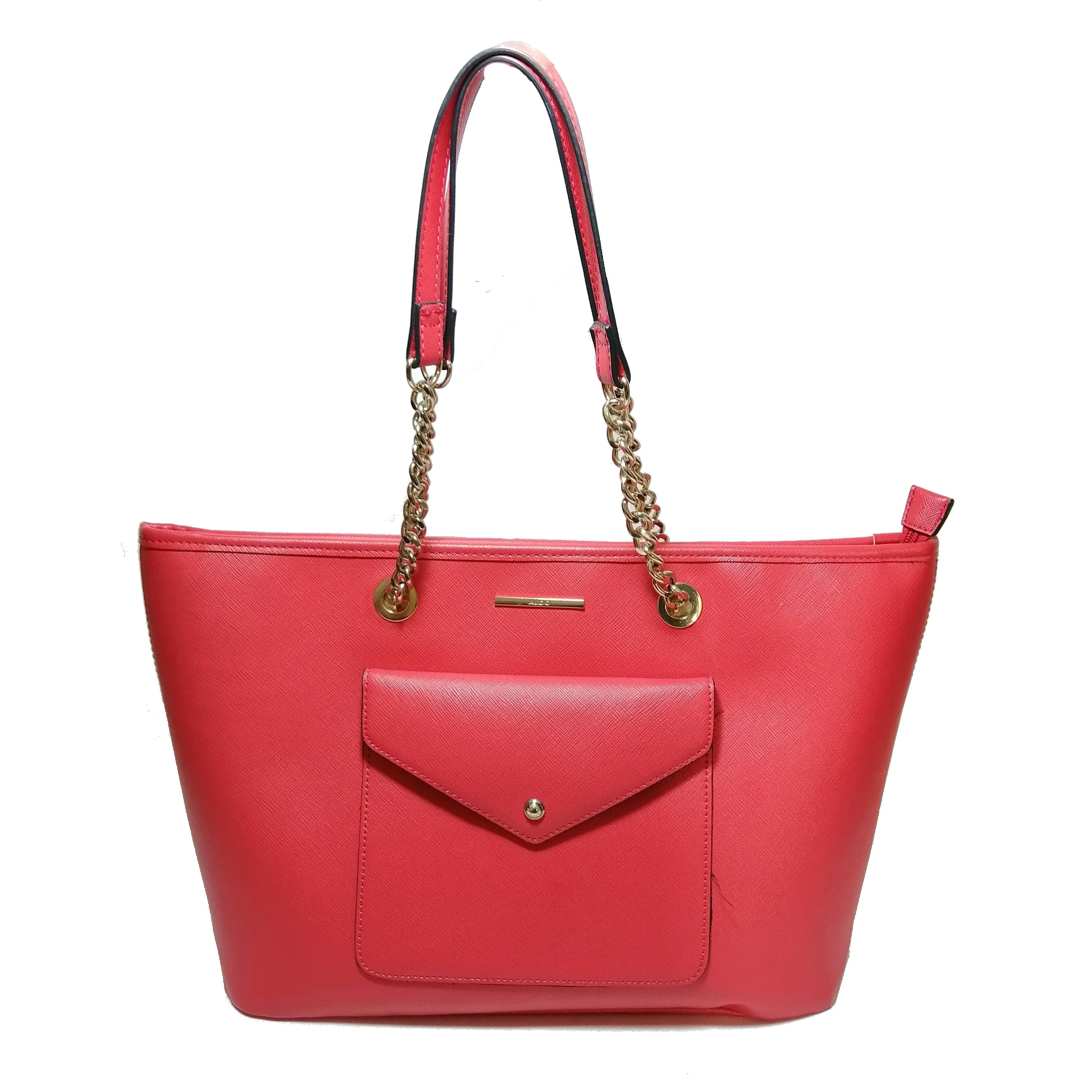 ALDO Red Front Pocket Faux Leather Tote | Gently Used |