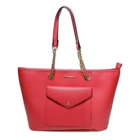 ALDO Red Front Pocket Faux Leather Tote | Gently Used |