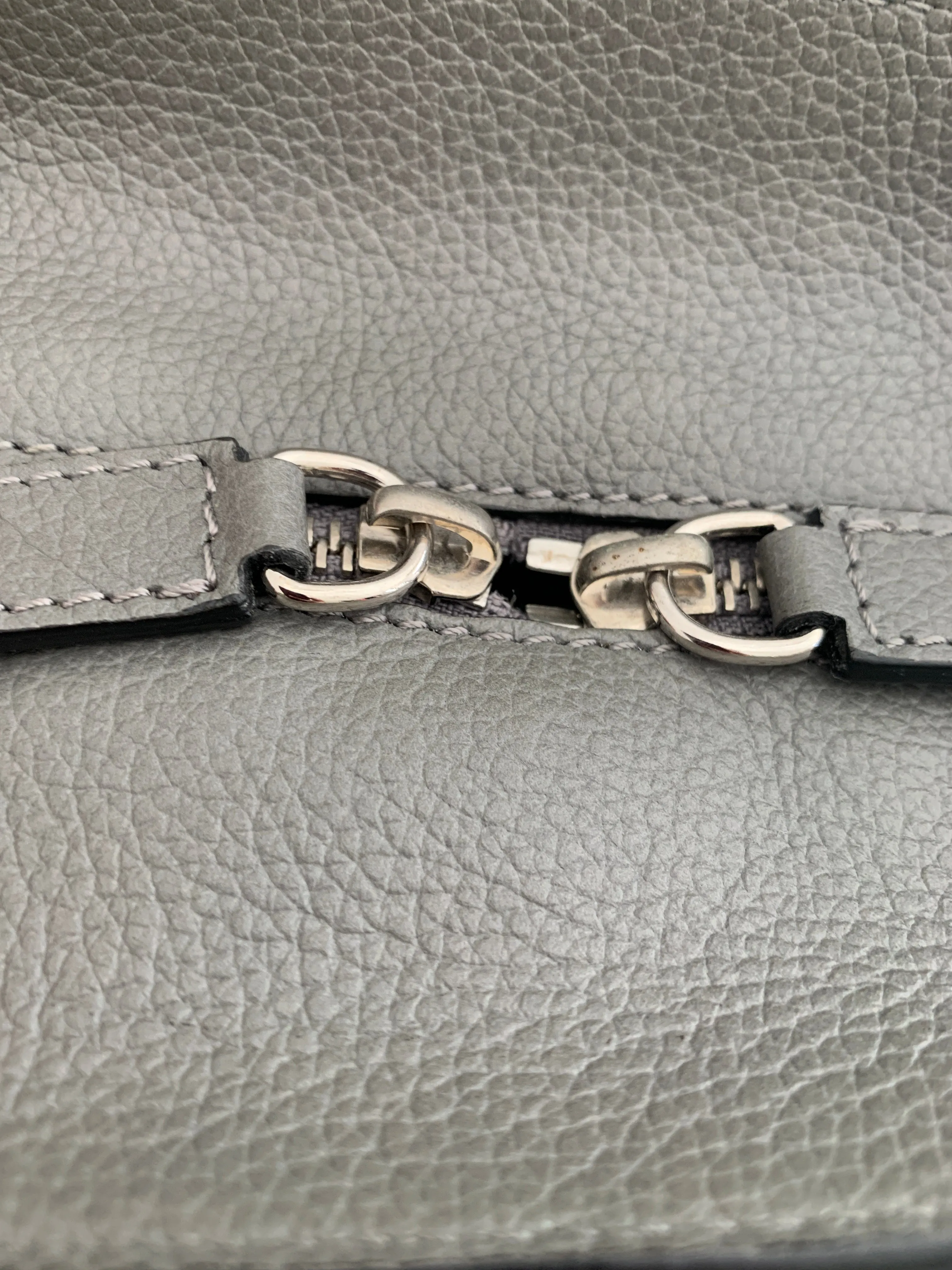 Alexander McQueen Grey Leather Skull Lock Tote | Like New |