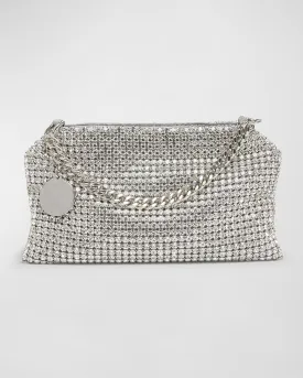 Allover Embellished Mesh Clutch Bag