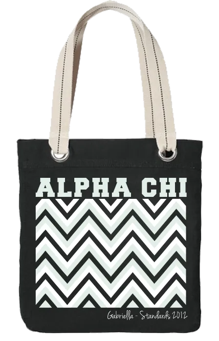 Alpha Chi Omega Chevron Tote