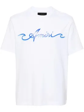 AMIRI Logo-Print Cotton T Shirt White
