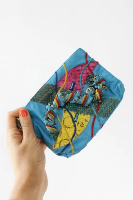 Aqua Mixed Media Pouch