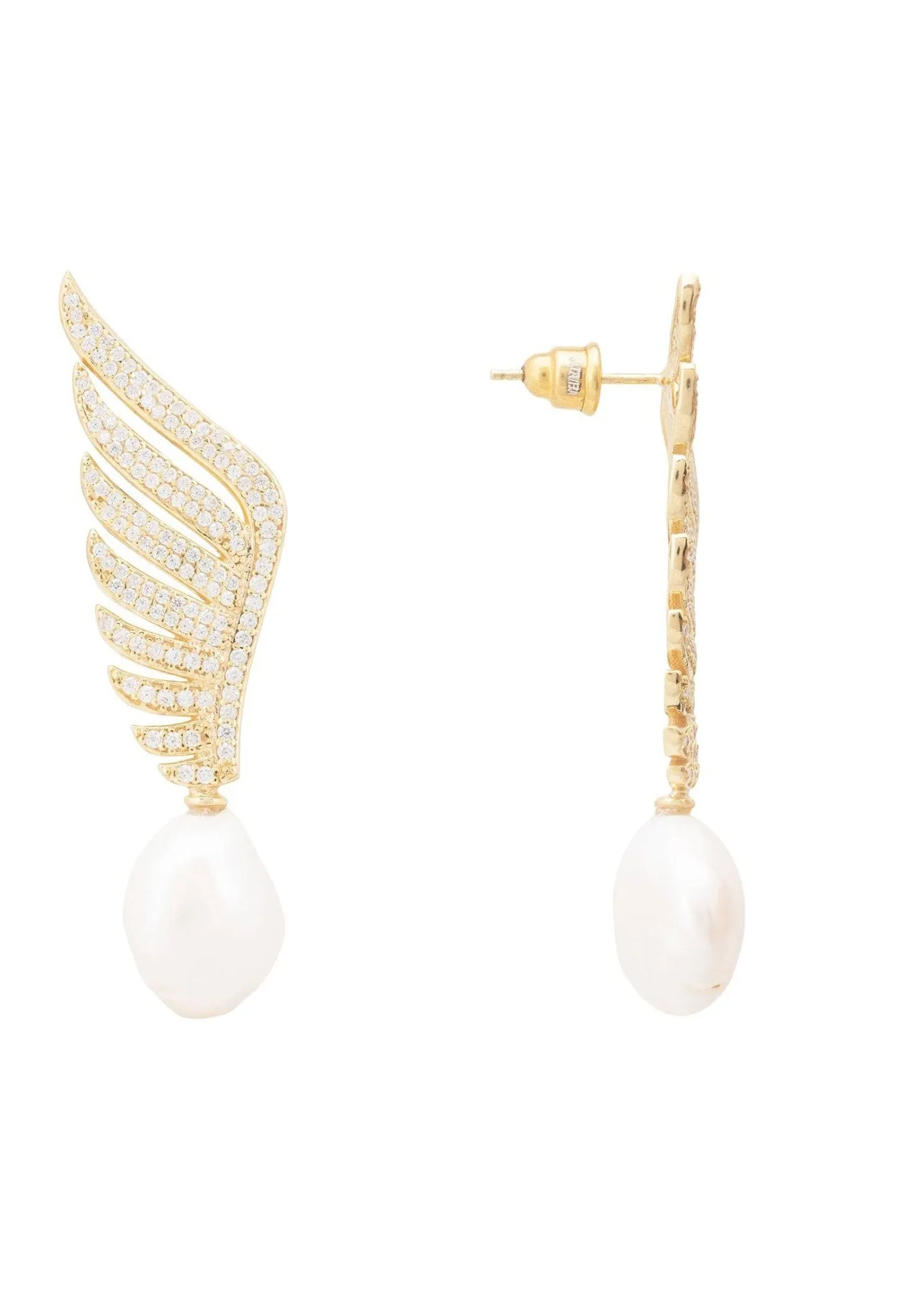 Athena Pearl Earrings Gold