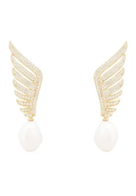 Athena Pearl Earrings Gold