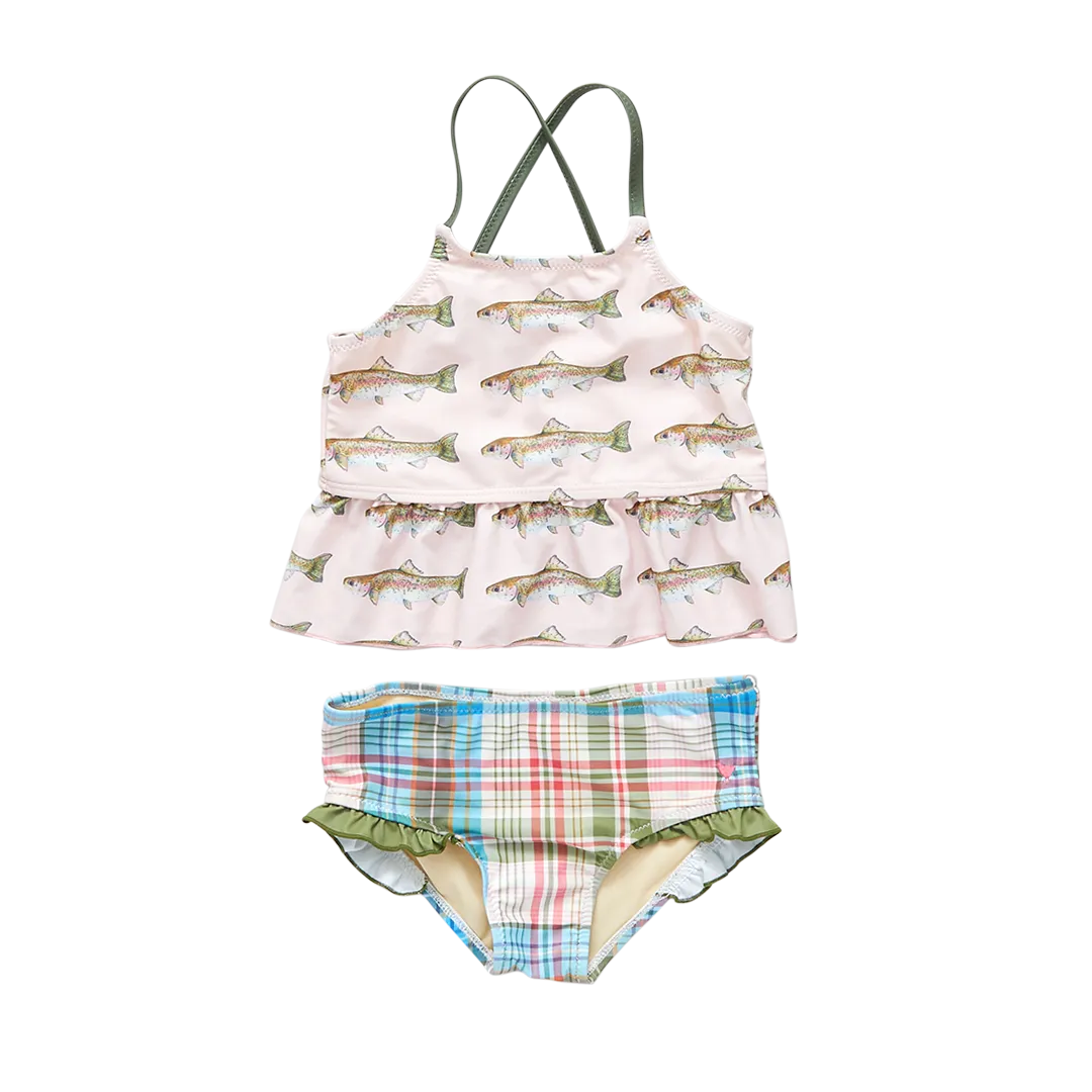 Baby Girls Joy Tankini - Pink Rainbow Trout