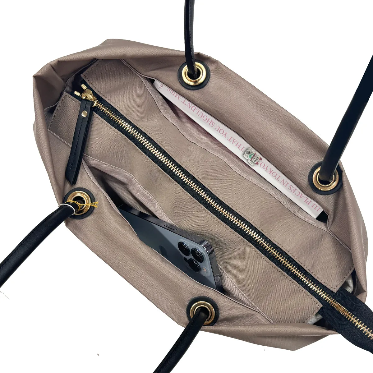 BIANCA-S Charcoal x Taupe 2 Ways Tote