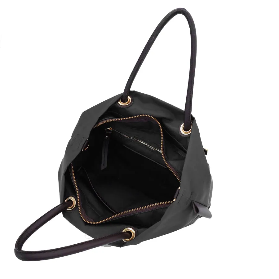 BIANCA-S Taupe x Black 2 Ways Tote