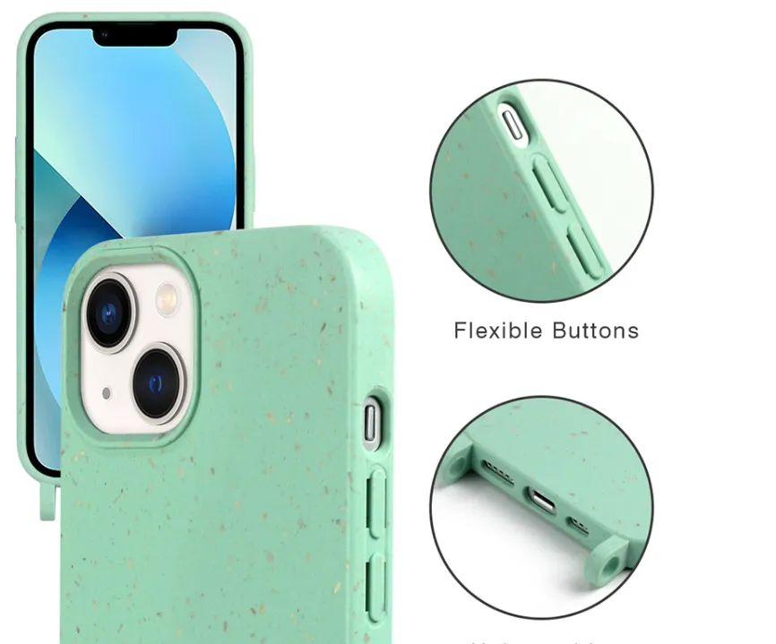 Biodegradable Compostable iPhone Case with Adjustable Lanyard