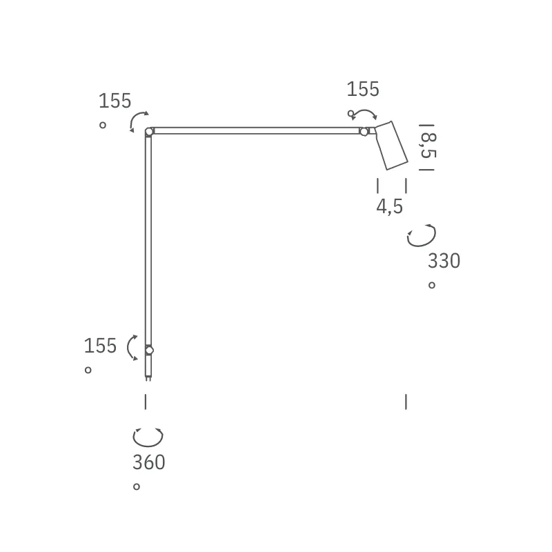 Black Modern Adjustable Wall Light | Untitled