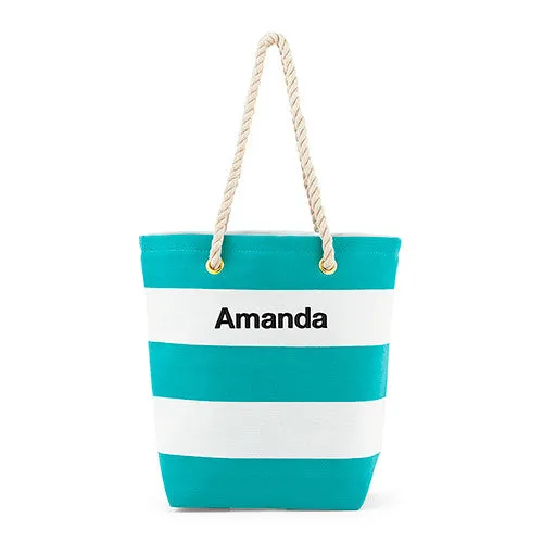 Bliss Striped Tote - Blue and White