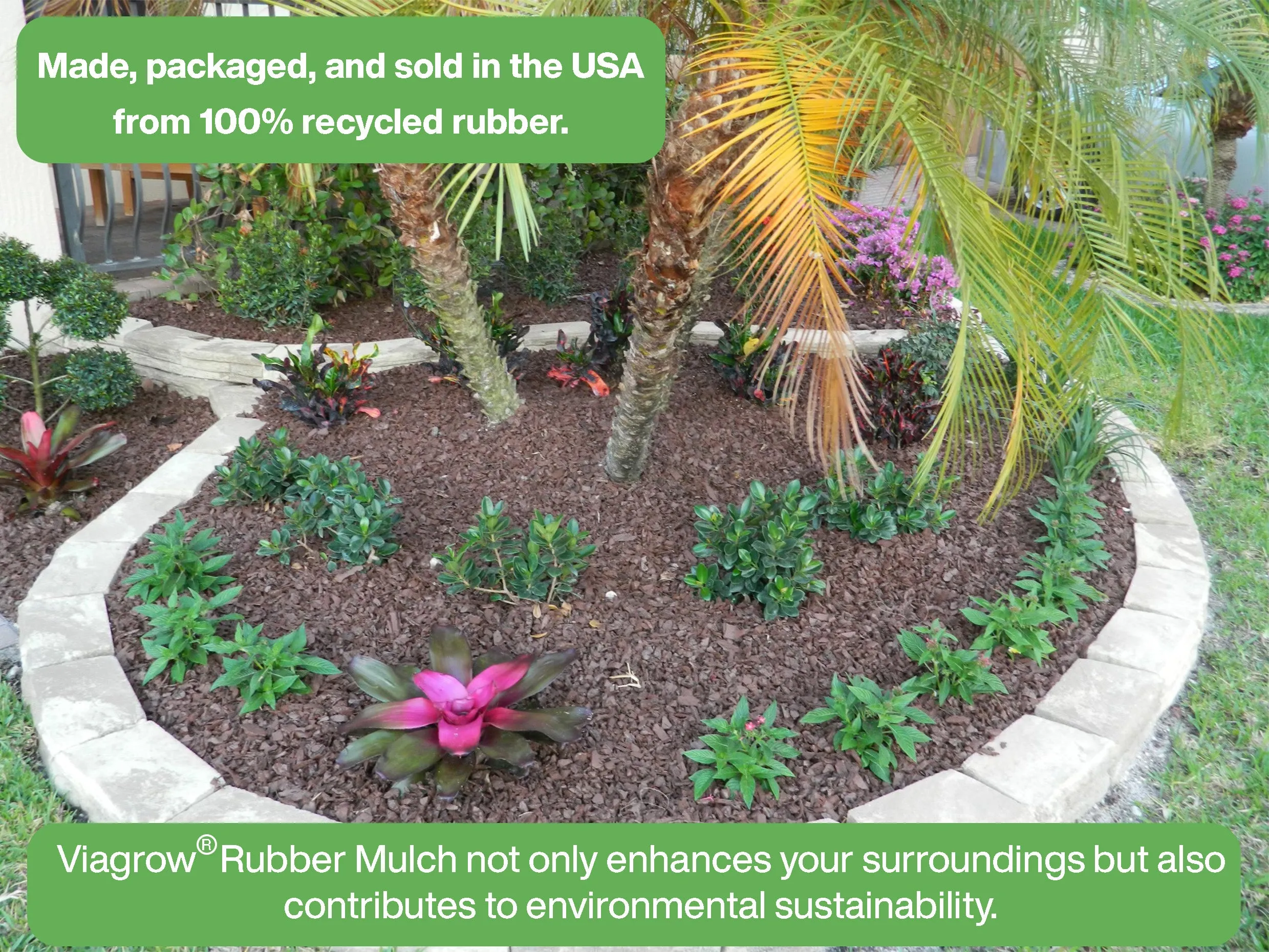 Brown Rubber Playground & Landscape Mulch by Viagrow, 1.5 CF Bag ( 11.2 Gallons / 42.3 Liters) (EA)