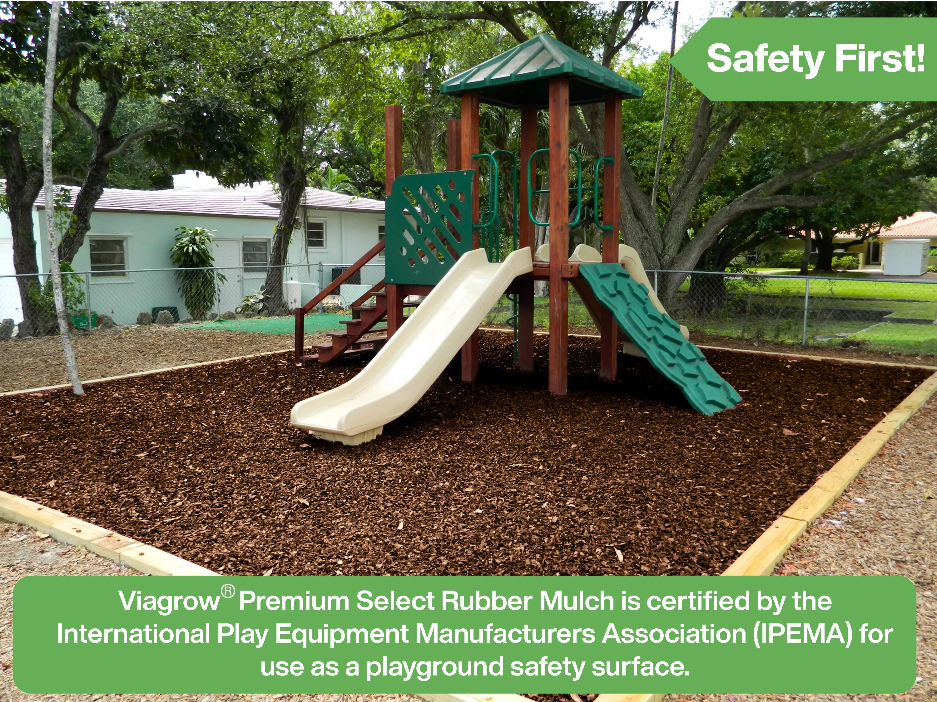 Brown Rubber Playground & Landscape Mulch by Viagrow, 1.5 CF Bag ( 11.2 Gallons / 42.3 Liters) (EA)