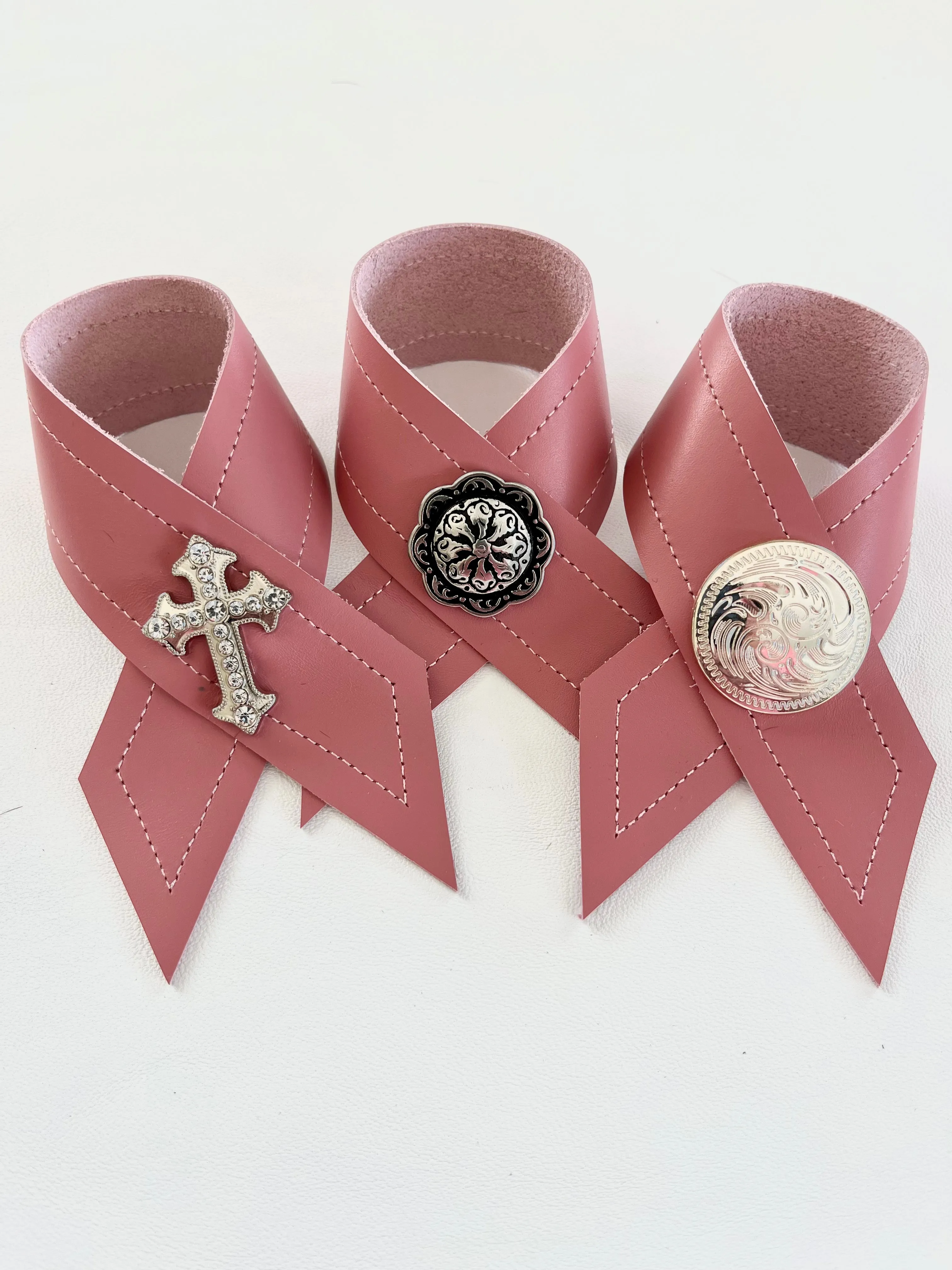 Cancer Awareness Leather Napkin Rings