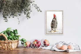 Charming Chickens - Black And White Mini Framed Canvas