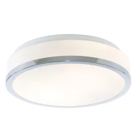Cheese Bathroom IP44 2 Light Ceiling Flush White Glass Shade