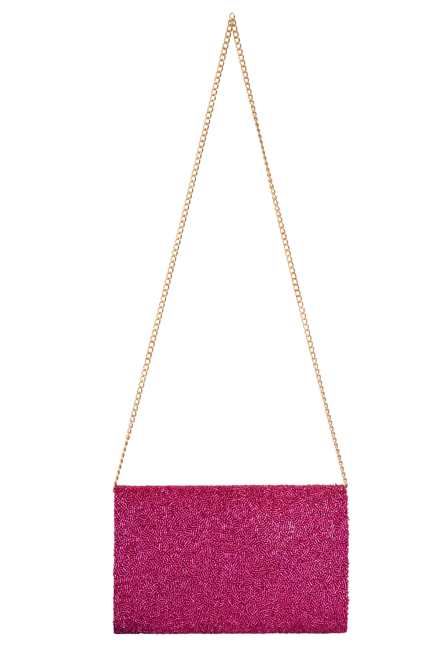 Christina Greene Howdy Beaded Clutch Bag - Pink