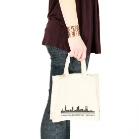 City Style Personalized Tote Bag Mini Tote with Gussets Charcoal