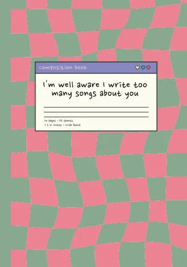 Composition notebook wide ruled : Harry Styles inspired