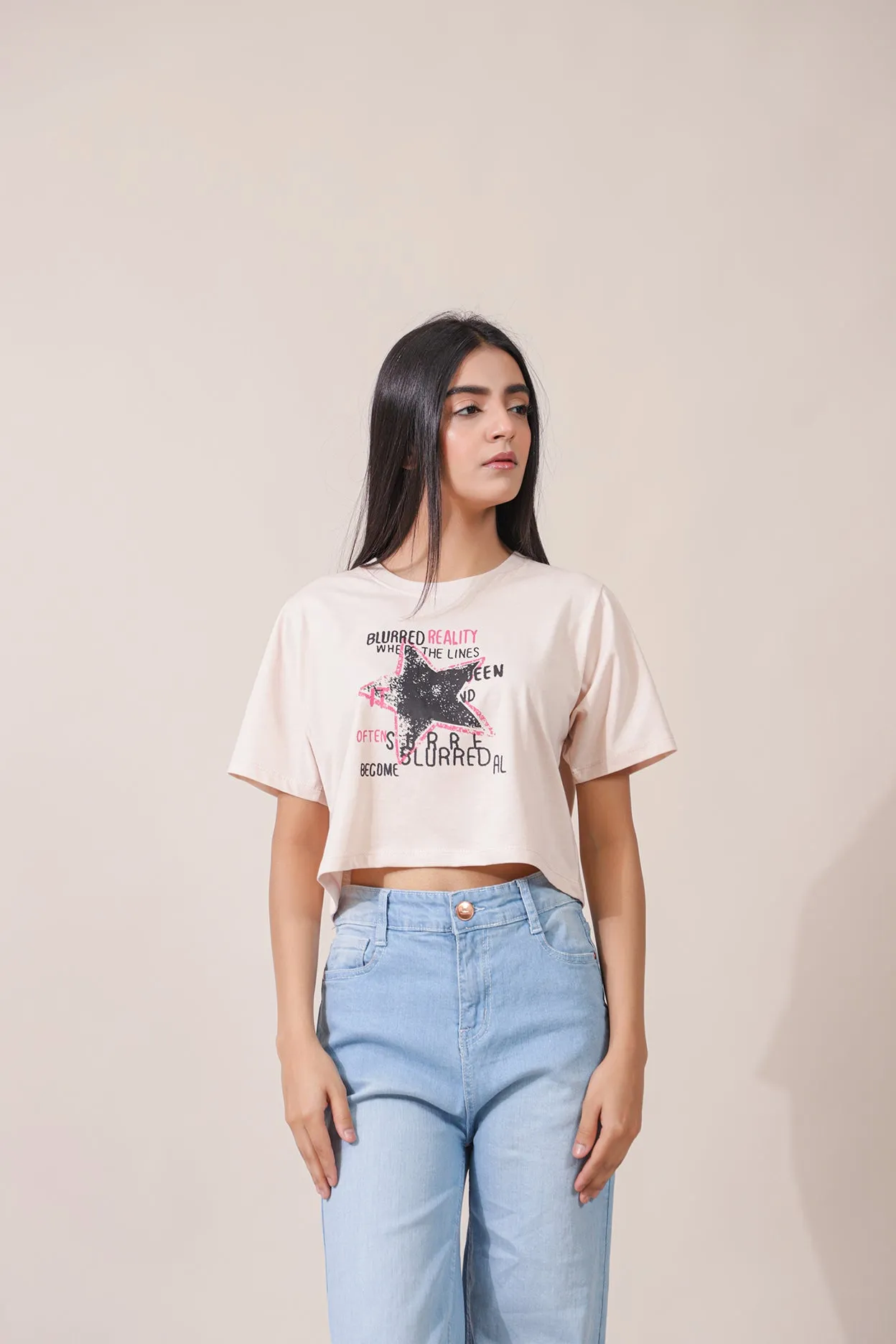CROPPED PRINTED TEE